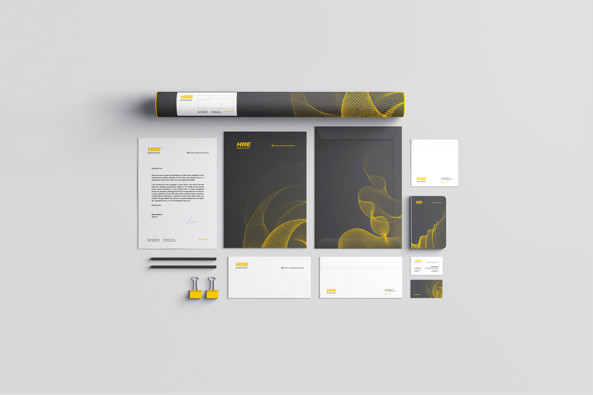 Papeleria Corporativa de HRE Automatic