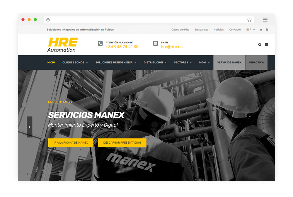 Pagina Web de HRE Automation